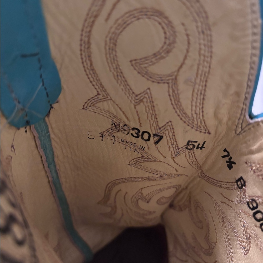Turquoise Leather 1883 Lucchese Western Boots - Picture 10 of 11